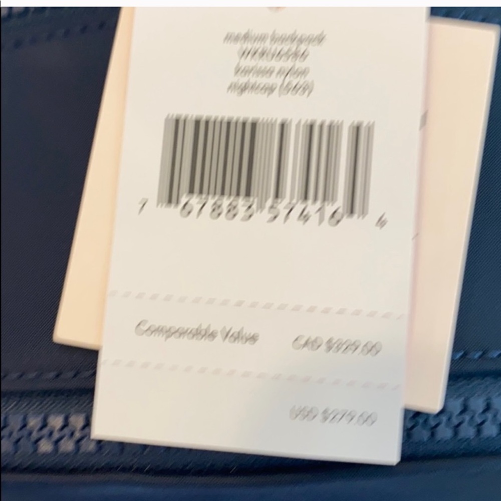 NWT Auth Kate Spade Medium Navy Nylon Backpack - Picture 9 of 9